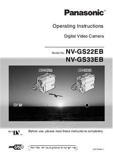 Panasonic NV GS 22 manual. Camera Instructions.